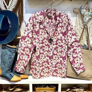 Style & Co boho floral blouse w shabby chic prairie vibe